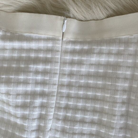 THEORY ZAIKIN TEXTURED waffle midi Flair skirt Preppy Coastal Nautical Boho - Picture 5 of 6